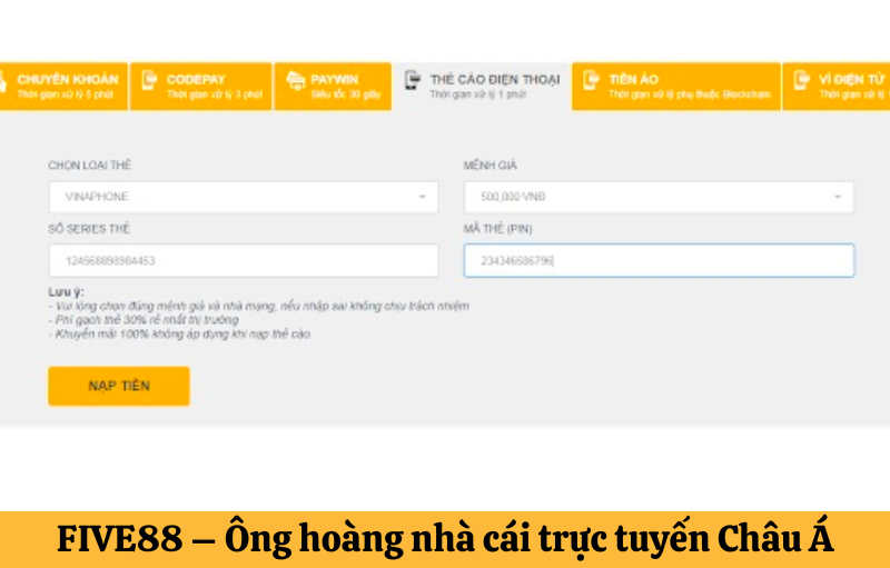 Những lưu ý cần nhớ khi giao dịch rút tiền tại Five88